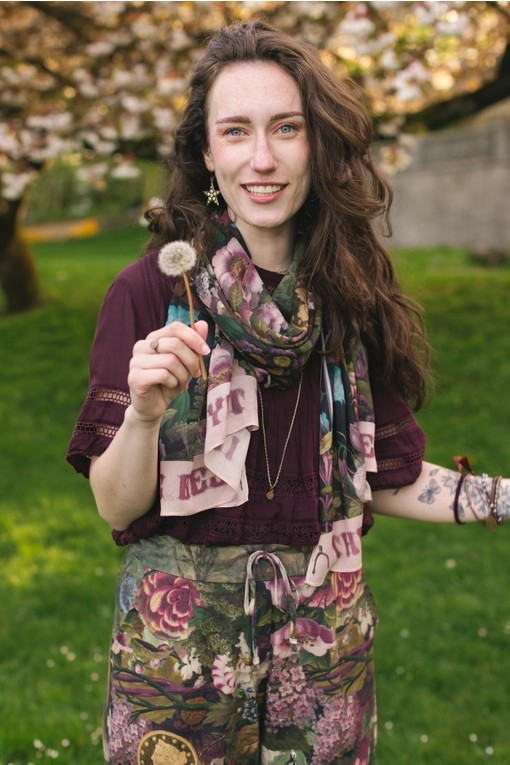 Make A Wish Floral Scarf w/ Wishbone, Dandelion
