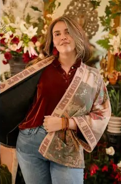 Courage, Dear Heart Fleece Cottage Cardigan Kimono Jacket