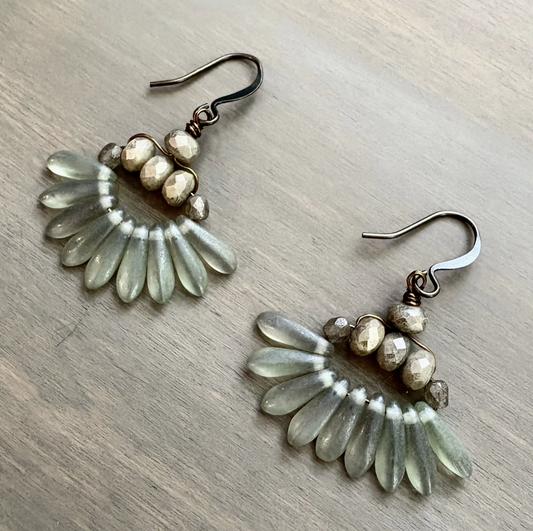 Art Deco Fan Earrings