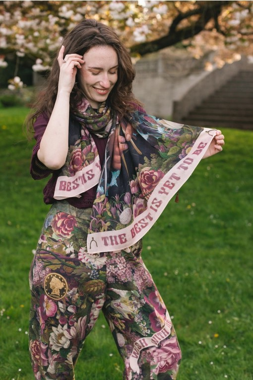 Make A Wish Floral Scarf w/ Wishbone, Dandelion