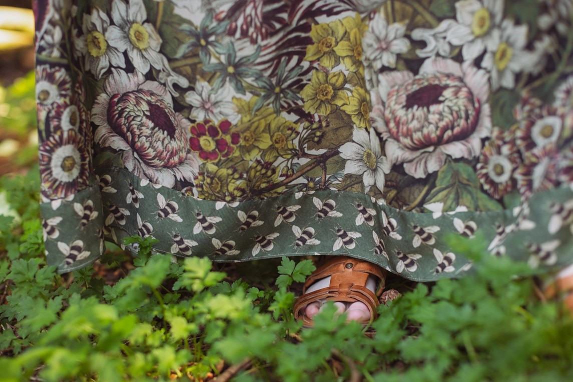 Love Grows Wild Bohéme Long Maxi Slip Dress w/ Bees Floral