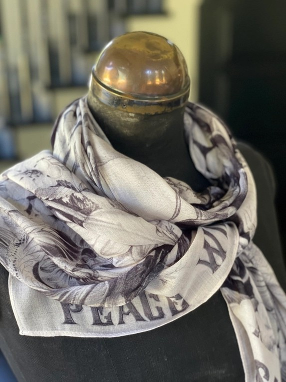 Peace Wine & Sunshine Printed Scarf