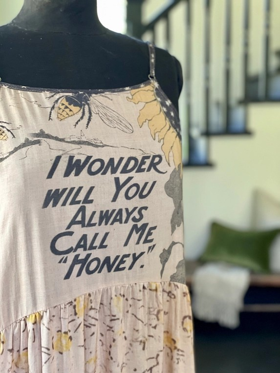 Milk & Honey Bohéme Long Maxi Slip Dress w/ Bee, Sunflower