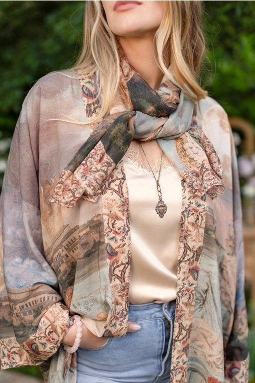 Imaginarium Scarf with Moon and Dreamscape Print
