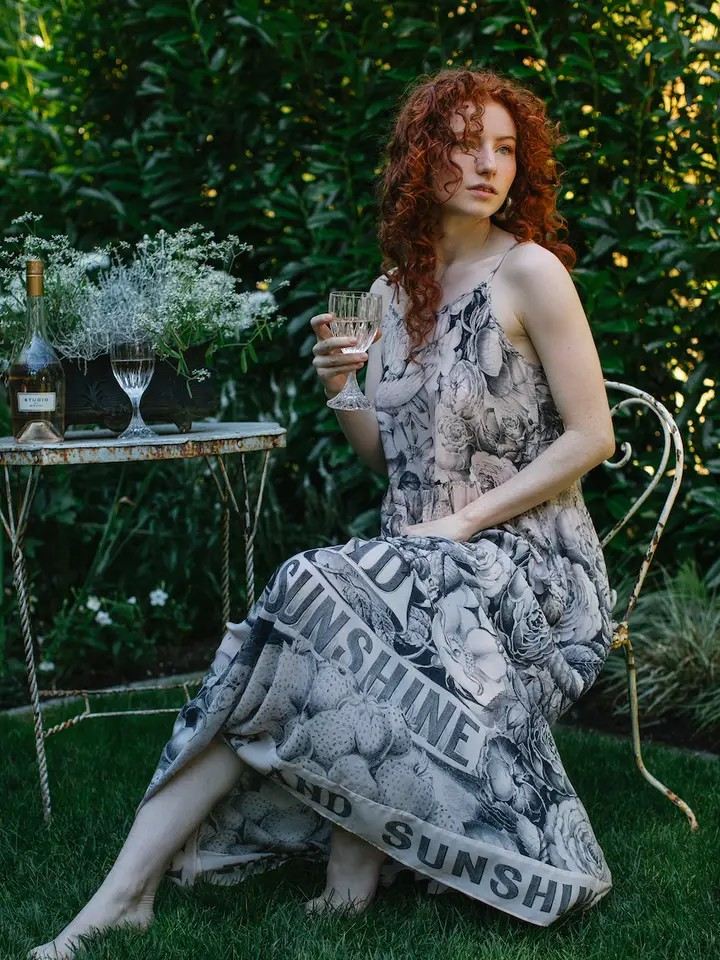 Peace Wine & Sunshine Bohéme Long Maxi Slip Dress Rosé Blush