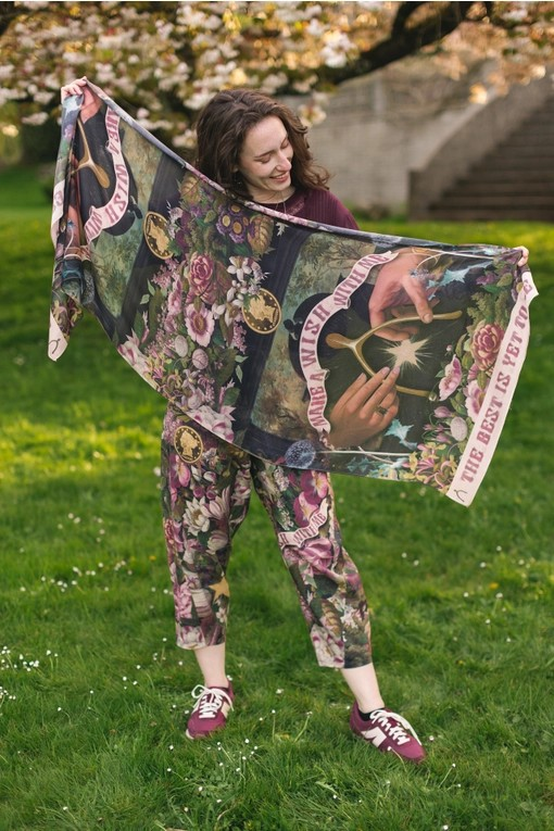 Make A Wish Floral Scarf w/ Wishbone, Dandelion